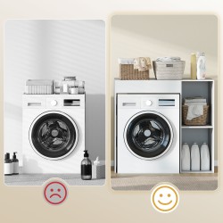 Pesukoneen päälle asennettava kaappi kylpyhuoneeseen, lastulevy, 96 x 60 x 90,5 cm, valkoinen