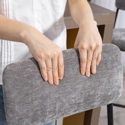 Baarituolit keittiösaarekkeelle, 2 kpl, chenillekangas ja teräs, istuinkorkeus 72,5 cm, harmaa