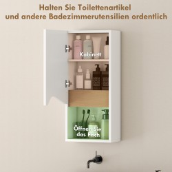 Kylpyhuoneen seinäkaappi soft close -ovella, lastulevy, 30 x 17 x 67 cm, valkoinen luonnonpuun sävyillä