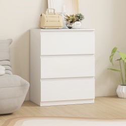 Lipasto 3 laatikkoa makuuhuoneeseen ja eteiseen, lastulevy, 60 x 40 x 79 cm, valkoinen