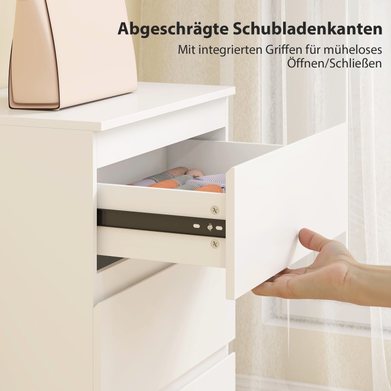 Lipasto 3 laatikkoa makuuhuoneeseen ja eteiseen, lastulevy, 60 x 40 x 79 cm, valkoinen