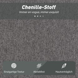 2-istuttava vaahtomuovivuodesohva leveillä käsinojilla ja 2 tyynyllä, 203 cm, harmaa