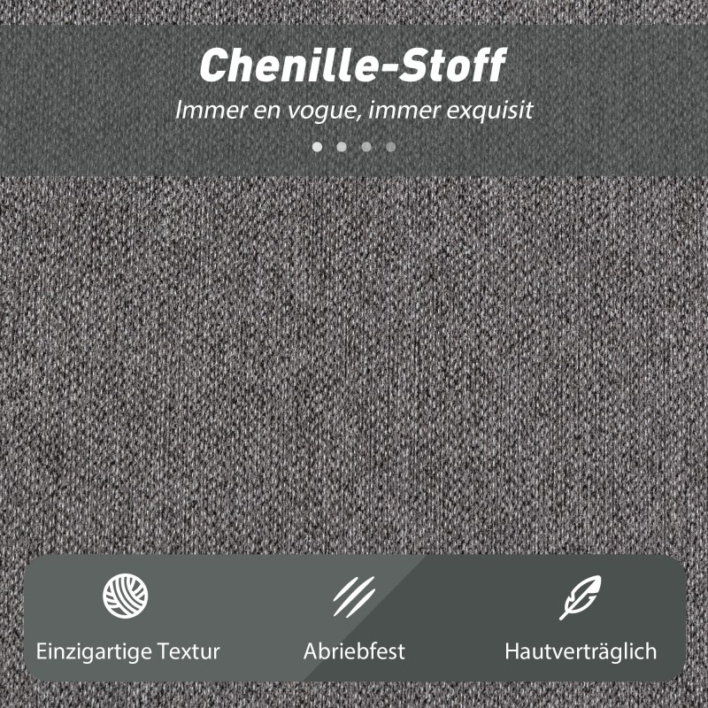 2-istuttava vaahtomuovivuodesohva leveillä käsinojilla ja 2 tyynyllä, 203 cm, harmaa