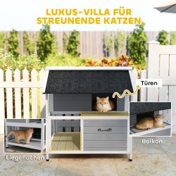 Ulkokissan talo lämpöeristetty kuusipuu 80 x 93 x 95 cm harmaa