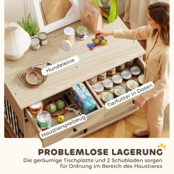 Koirankaluste pyörillä keskikokoisille ja suurille koirille, puu ja teräs, 100 x 56 x 81 cm, tammi/musta