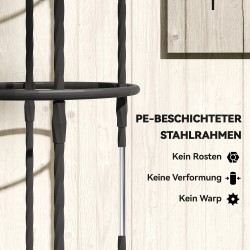 Köynnöstuki obeliski puutarhaan 174 cm teräs 2 kpl, musta