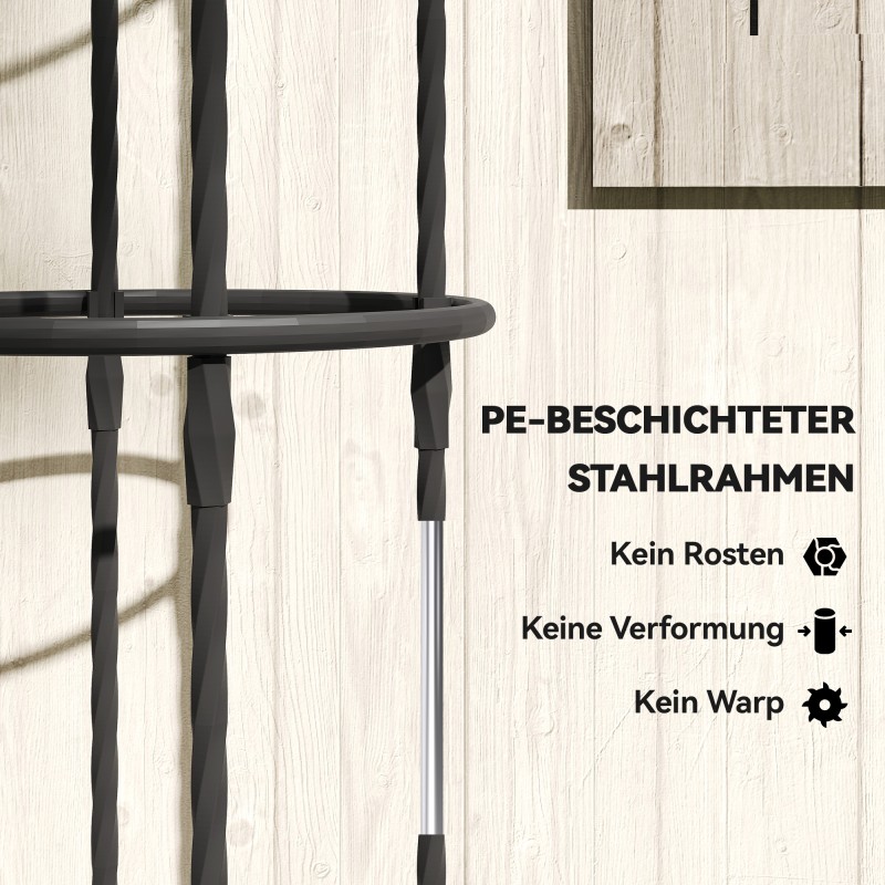 Köynnöstuki obeliski puutarhaan 174 cm teräs 2 kpl, musta