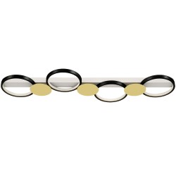 LED kattovalaisin olohuoneeseen 38 W 1500 lm 3000K 6500K 4 rengasta kaukosäätimellä musta kulta