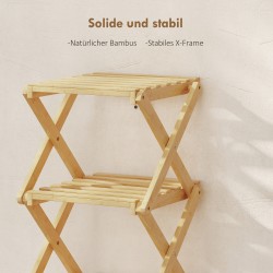 Kenkähylly eteiseen, taitettava bambu, 6 tasoa, enintään 9 paria kenkiä, 30 x 29 x 108 cm, luonnonpuu