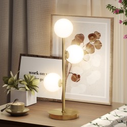 Pöytävalaisin 3 kupua teräs messinki 53 cm G9-kantoja