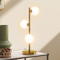 Pöytävalaisin 3 kupua teräs messinki 53 cm G9-kantoja