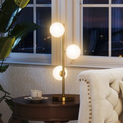 Pöytävalaisin 3 kupua teräs messinki 53 cm G9-kantoja