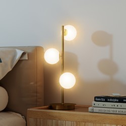 Pöytävalaisin 3 kupua teräs messinki 53 cm G9-kantoja