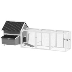 Kanala ulkotarhalla 7 10 kanalle kuusipuuta ja verkkoa 283 x 133 5 x 112 cm harmaa