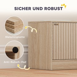 Koiran ruokintakaappi suurille koirille 2x2 L ruostumaton teräsallas 60x30x35,5 cm tammi