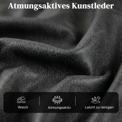 Sähköinen nousuavusteinen lepotuoli senioreille, keinonahkaa, kaksimoottorinen, musta