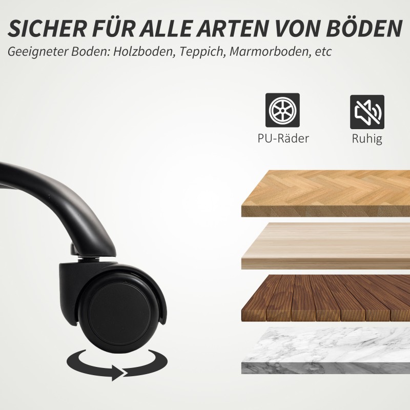 Työtuoli toimistotuoli keinonahkaa jalkatuella ja lannerangan tuella, säädettävä, vaaleanharmaa