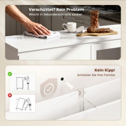 Buffetkaappi ja senkki 4 laatikolla ja 2 lasiovella, MDF, 120 x 40 x 91 cm, valkoinen