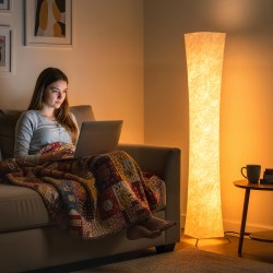 Lattiavalaisin paperimaisella varjostimella, 3 kirkkaustasoa, LED 10,5 W, valkoinen