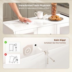 Moderni senkki soft close -ovilla, 3 laatikkoa, 2 lasiovea, MDF, 90x38x86 cm, valkoinen