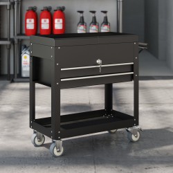 Siirrettävä lukittava työkalukaappi terästä 77,5–130 x 38 x 80 cm, musta