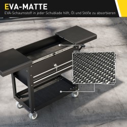 Siirrettävä lukittava työkalukaappi terästä 77,5–130 x 38 x 80 cm, musta