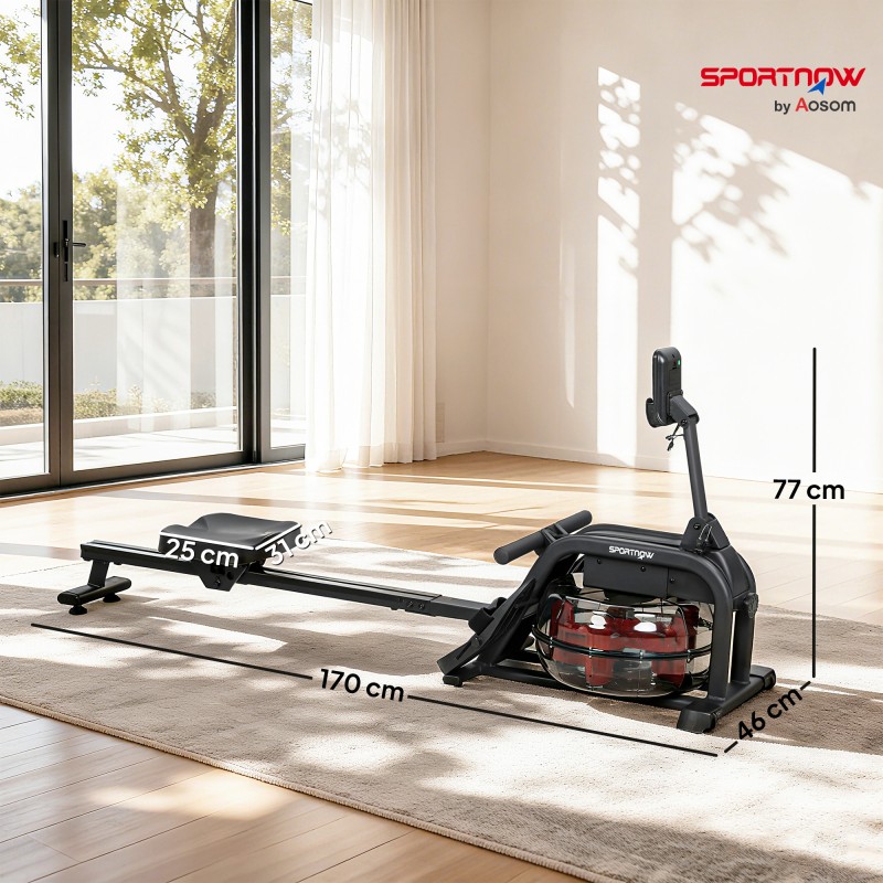 Soutulaite vesivastuksella kotiin, teräsrunko, 6–11 L vesisäiliö, LCD-näyttö, max 135 kg, musta