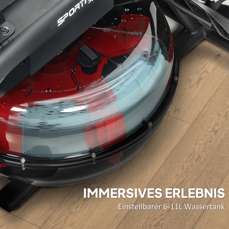 Soutulaite vesivastuksella kotiin, teräsrunko, 6–11 L vesisäiliö, LCD-näyttö, max 135 kg, musta