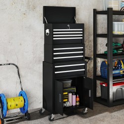 Työkalusäilytysvaunu 3-in-1, teräs, 9 laatikkoa, lukittava, musta