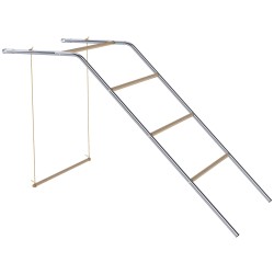 Kanaleikkiteline ulkokäyttöön teräs ja mäntypuu säädettävä keinu 82 x 150 x 110 cm hopeanharmaa