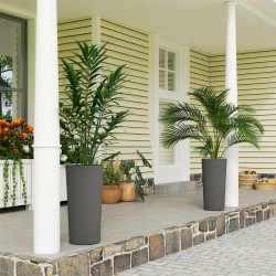 Puutarharuukku 2 kpl setti muovi 35x35x60 cm tummanharmaa ulko- ja sisäkäyttöön