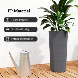 Puutarharuukku 2 kpl setti muovi 35x35x60 cm tummanharmaa ulko- ja sisäkäyttöön