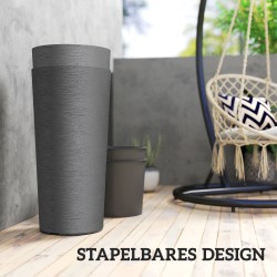 Puutarharuukku 2 kpl setti muovi 35x35x60 cm tummanharmaa ulko- ja sisäkäyttöön