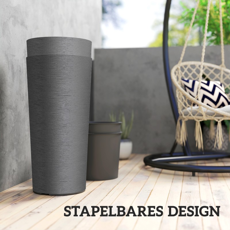 Puutarharuukku 2 kpl setti muovi 35x35x60 cm tummanharmaa ulko- ja sisäkäyttöön