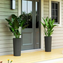 Puutarharuukku 2 kpl setti muovi 35x35x60 cm tummanharmaa ulko- ja sisäkäyttöön
