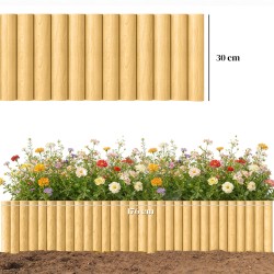 Puutarhan reunusaita kukkapenkeille kuusipuuta 176 x 30 cm luonnonpuu