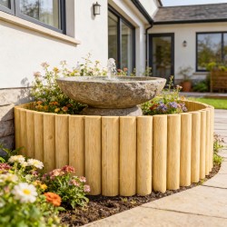 Puutarhan reunusaita kukkapenkeille kuusipuuta 176 x 30 cm luonnonpuu