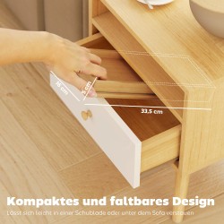 Sohvan käsinojatarjotin juomille ja naposteltaville, bambua, 45 x 33,5 cm, luonnonpuu