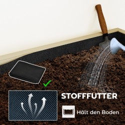 Kukkalaatikko ja huoneenjakaja, 6 puista istutuslaatikkoa, teräsrunko, taitettava, 116 x 20 x 112 cm, luonnonpuu