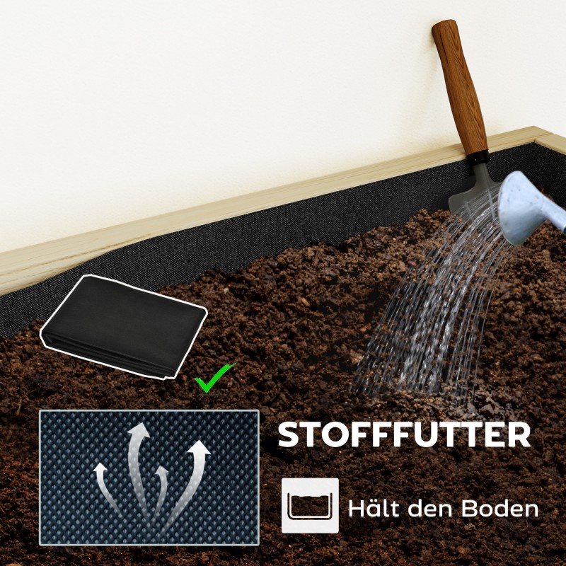 Kukkalaatikko ja huoneenjakaja, 6 puista istutuslaatikkoa, teräsrunko, taitettava, 116 x 20 x 112 cm, luonnonpuu