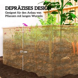 Puisesta kuusesta valmistettu viljelylaatikko / korotettu kasvatuslaatikko 152 x 77 x 77 cm, avoin pohja, luonnonpuu
