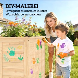 Puisesta kuusesta valmistettu viljelylaatikko / korotettu kasvatuslaatikko 152 x 77 x 77 cm, avoin pohja, luonnonpuu