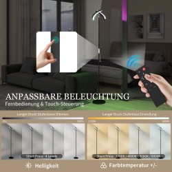 RGB lattiavalaisin, himmennettävä LED-lamppu kahdella kääntyvällä valopäällä, kaukosäädin, musta