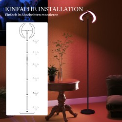 RGB lattiavalaisin, himmennettävä LED-lamppu kahdella kääntyvällä valopäällä, kaukosäädin, musta