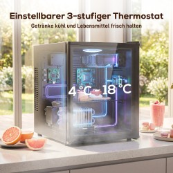 Minijääkaappi 44 l, 46 tölkkiä, säädettävä termostaatti 4–18 °C, 43 x 51 x 51,3 cm, musta