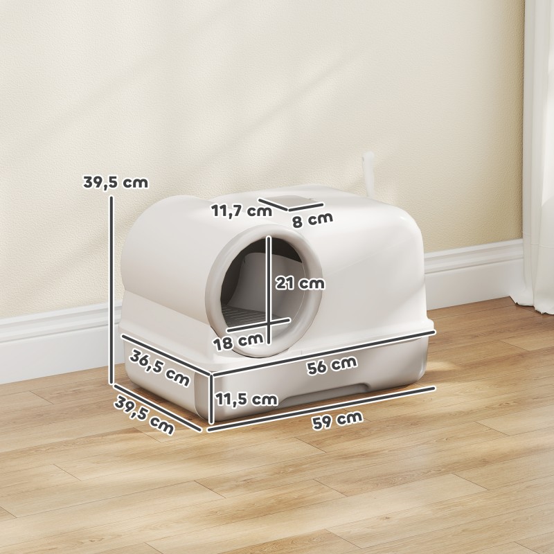 Kissan wc kannellinen ulosvedettävä hiekkalaatikko muovia 59 x 39,5 x 39,5 cm valkoinen/harmaa max 5 kg
