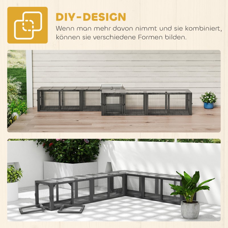 Kissaputki ulkokäyttöön kissoille, kuusipuu/metalli, 151,5 x 38,5 x 40 cm, harmaa, max 10 kg