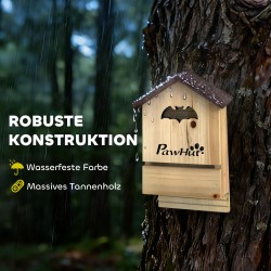 Lepakkopönttö puutarhaan kuusesta 21,5 x 11,5 x 34 cm, 3 kpl luonnonpuu/ruskea