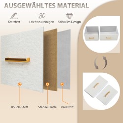 Säilytyskaluste 8 laatikkoa ja pistorasia, teräsrunko, 110 x 30 x 76 cm, cremevalkoinen