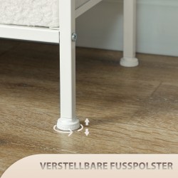 Säilytyskaluste 8 laatikkoa ja pistorasia, teräsrunko, 110 x 30 x 76 cm, cremevalkoinen